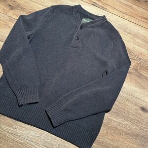 Eddie Bauer Brown Henley Sweater Mens Large